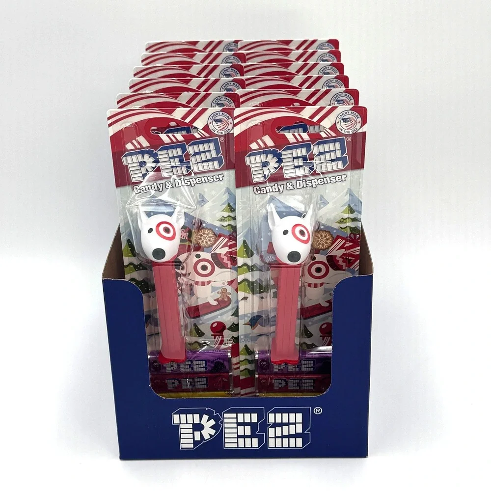 Pez Target Bullseye Dog Candy Dispenser 12 Count‎ Display Case NEW